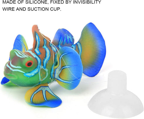 Exquisite Simulation Fish Landscaping Decoration for Aquarium, Adds Life to Fish Tank (Green Blue)
