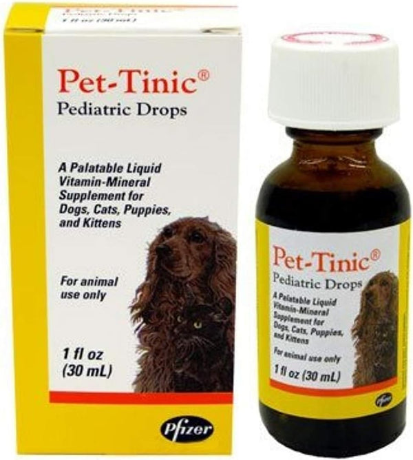 Pet-Tinic Pediatric Drops for Dogs, Cats, Puppies and Kittens, 1 oz (30 ml)