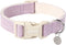 DOGWONG Cotton Hemp Dog Collar, Heavy-Duty Purple Adjustable Soft Natural Fabric for Small Medium Large Dogs