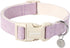 DOGWONG Cotton Hemp Dog Collar, Heavy-Duty Purple Adjustable Soft Natural Fabric for Small Medium Large Dogs