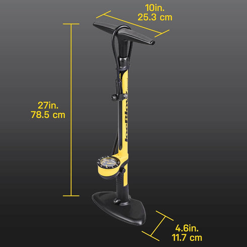 Topeak Joe Blow Sport III High Pressure Floor Pump, Yellow