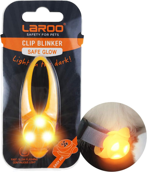 LaRoo Safety LED-Flashing Light for Dogs, Clip on Waterproof Pendant Keyring for Dog Collar Outdoor Sports