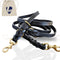 Multi Function 8ft Genuine Leather Dog Leash - Hands Free Training for Small, Medium, Large Dogs (Black)