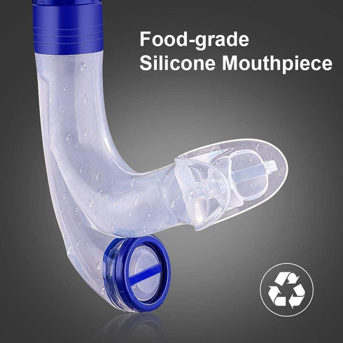 Swim Snorkel for Lap Swimming, Adult Snorkeling Gear for Training in Pool and Open Water, Center Mount Silicone