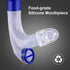 Swim Snorkel for Lap Swimming, Adult Snorkeling Gear for Training in Pool and Open Water, Center Mount Silicone