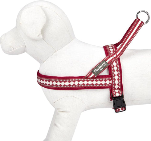 Blueberry Pet 4 Colors Soft & Comfy 3M Reflective Jacquard Padded Dog Harness, Chest Girth 16.5" - 21", Marsala Red