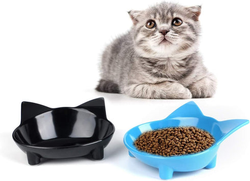 Skrtuan Non-Slip Cat Bowl, BPA Free Melamine, Easy to Clean Shallow Design for Cats
