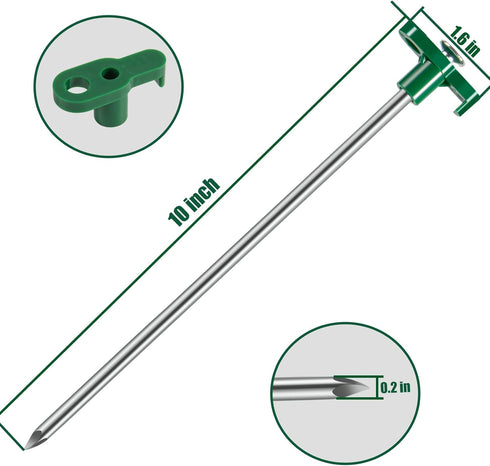 Tent Stakes, 10PCS Heavy Duty Tent Stakes Pegs, Outdoor Camping Windproof Professional Ground Stakes, Metal Tent Pegs for All Kinds of Ground, Specially Designed for Tent Canopies by Tiomues