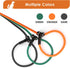Slip Lead Dog Leash, 6FT Durable Nylon Braided Rope with Metal Stopper & Comfortable Leather Handle, Orange