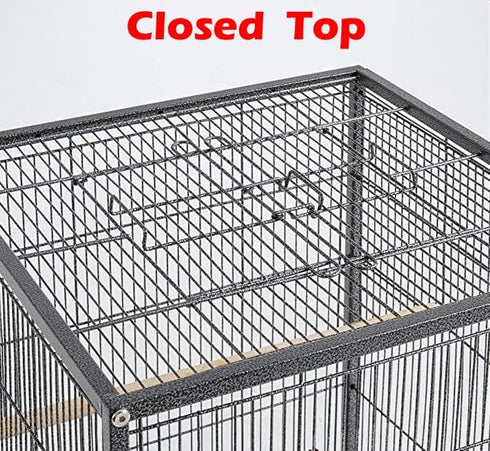 36-Inch Deluxe Wrought Iron Bird Flight Cage with Rolling Stand for Parrots, Conure, Lovebird, Cockatiel