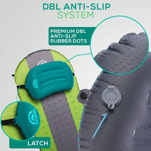 Gear Doctors Inflatable Camp Pillow, Backpacking Blow Up Pillow, Teal