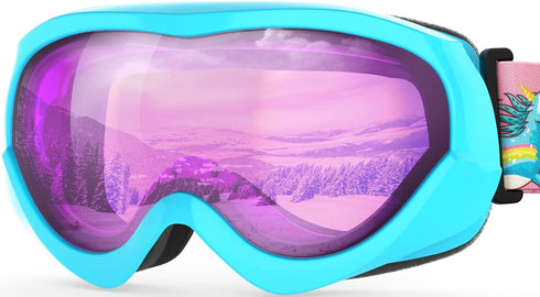 OutdoorMaster Kids Ski Goggles - 100% UV Protection, Helmet Compatible Snow Goggles for Boys & Girls