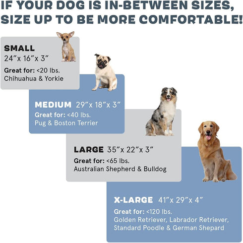 Barkbox Orthopedic Dog Bed, Comfortable Memory Foam Mattress with Waterproof Non-Skid Bottom - Medium, Navy