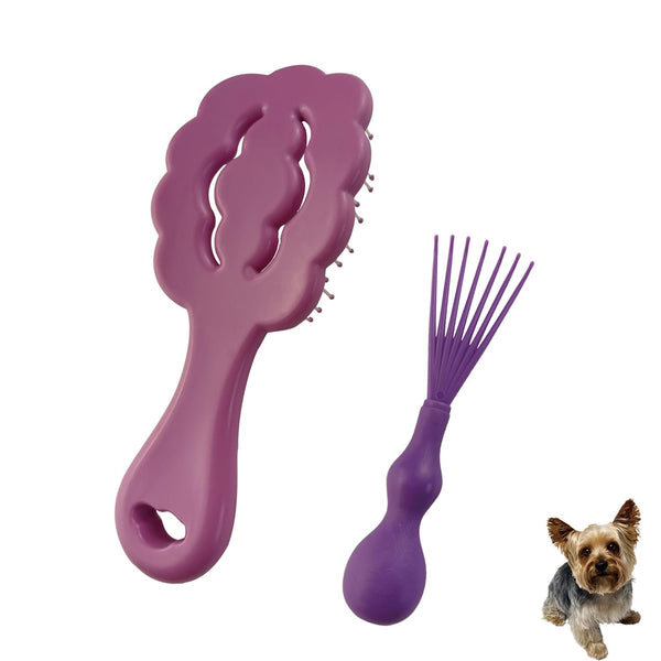 Cloud-Shaped Soft Bristle Puppy Brush for Small Dogs - Yorkie, Shih Tzu,