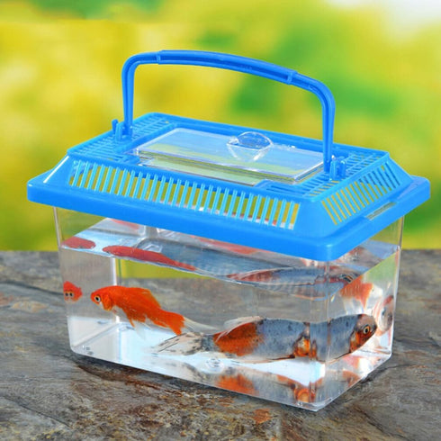 POPETPOP 5pcs Plastic Fish Bowls, Small World Habitat Portable Clear Tank for Small Critters and Reptiles