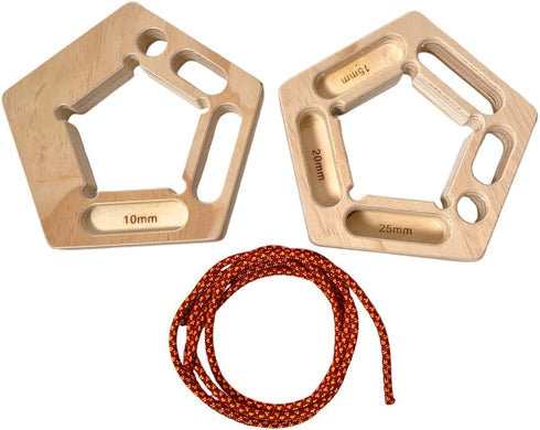 Fuziddn Portable Wooden Hangboard for Rock Climbing - 360 Rotating Fingerboard for Strength