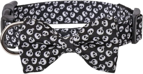 Halloween Dog Collar with Adjustable Removable Cute Bow Tie Pet Collars