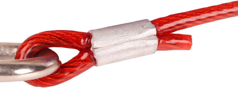 Stainless Steel Pet Dog Tie Out Cable - Double Head Leash for Medium Large Dogs (5m/16Ft, Red)