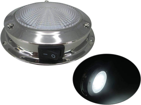 Pactrade Marine Dome Light 12V, 3-Inch Cool White LED Boat Light with Switch
