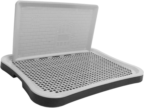 Brrnoo Dog Potty Tray, Portable Dog Training Toilet with Wall Column, Removable Mesh Training Potty for Small, Medium