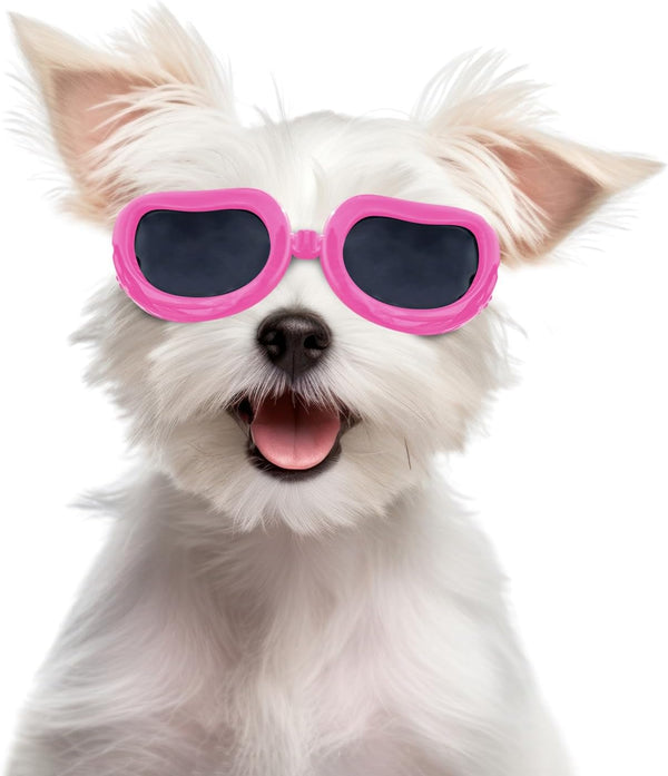 Enjoying Dog Goggles for Small Breed, UV Protection Sunglasses, Windproof, Dustproof, Adjustable Straps, Pink