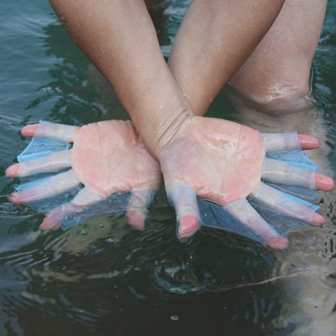 Silicone Swim Gear Fins - Hand Webbed Flippers & Training Gloves for Water Sports, Swimming, Aquatic Activities, Water