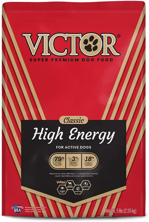 Victor Super Premium Dog Food – High Energy Dry Dog Food for Active Dogs, Gluten Free with Beef and Chicken Meal