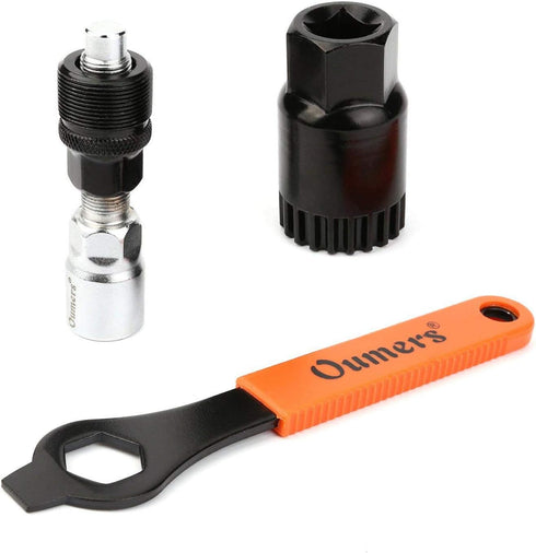 Oumers Bike Crank Extractor and Bottom Bracket Remover with 16mm Spanner Wrench, Bicycle Crank Removal Tool Kit