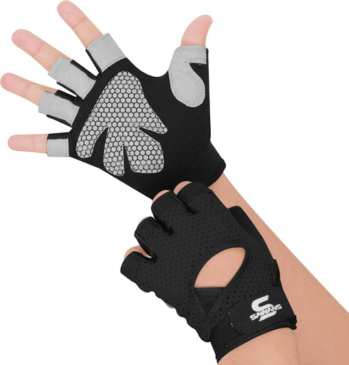 SAWANS Gym Gloves for Men & Women Ladies Weight Lifting Gloves Fitness Workout Breathable Training Non-Slip Grip