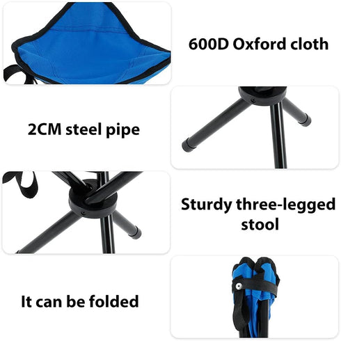 GLMFAN Folding Tripod Stool Collapsible Camping Stool Small Tripod Hunting Chair Portable Seat Lightweight Fishing