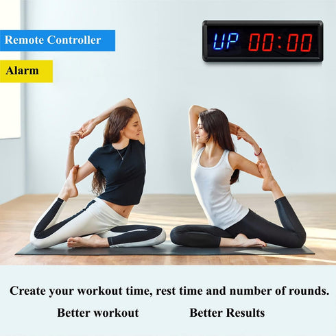 Count LED Interval Timer Down/Up Clock Stopwatch with Remote for Home Gym Fitness