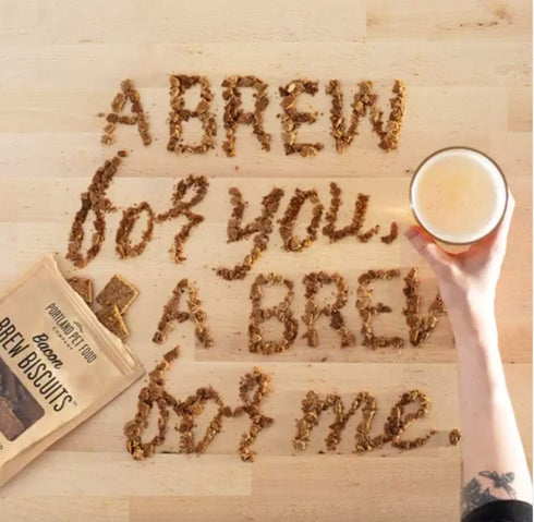CRAFTED BY HUMANS LOVED BY DOGS Beef Broth Brew Biscuit Dog Treats - 5 oz Bag