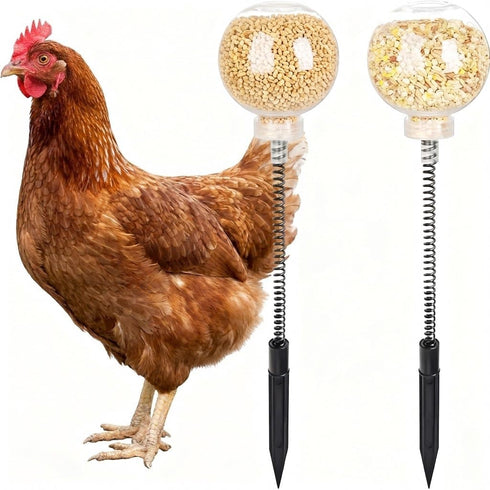 PRINTUB 2 Pack Chicken Pecking Toys, Chick Interactive Slow Feed Enrichment Toy, Chicken