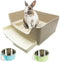 PINVNBY Rabbit Corner Litter Box with Drawer for Cage Small Animal Litter