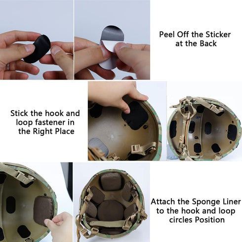 Universal Airsoft Helmet Pads, Tactical Replacement Foam Padding Kits for Bicycle Accessories