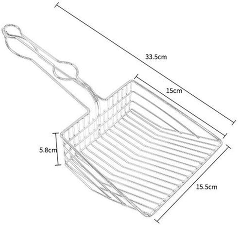 Cat Litter Scoop, Durable Metal Pet Kitty Sifter Heavy Duty with Long Handle for Easily Cleaning Litter Box