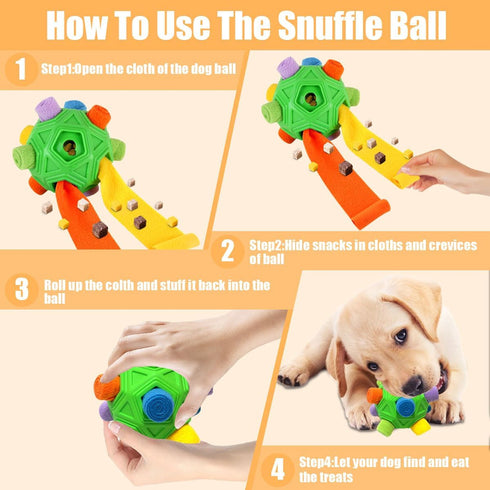 Dog Snuffle Ball - Interactive Puzzle Toys for Natural Foraging Skills, Slow Feeder for Training and Stress Relief