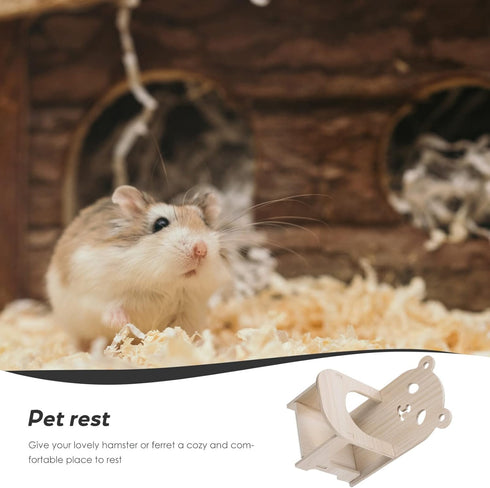 4.52X3.93X6.69 Inch POPETPOP Handmade Wooden Hamster Chair with Tray Small Pet Feeding High Chair for Hamsters Guinea