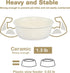Ceramic Dog Bowls: Non-Slip Pet Feeding Dishes for Small Medium Dogs and Cats, Durable Porcelain (28oz, Cream White)