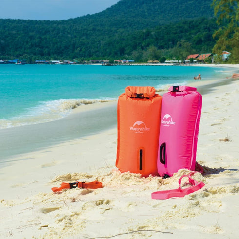 Naturehike 28L High Visible Safety Swim Buoy, Ultralight Bubble Tow Float and Dry Bag for Swimming