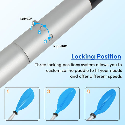 Kayak Paddles Adjustable 88in 4 Piece Oars for Adults with Paddle Leash, Canoe Water Sports