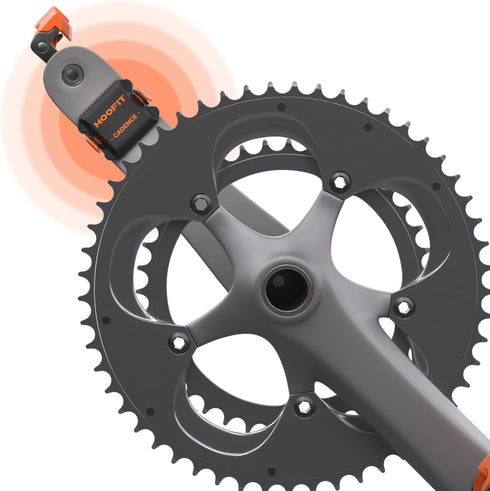 moofit Cadence Speed Sensor, Bluetooth & ANT+ Wireless RPM Cycling Sensor for Spin Bikes, IP67 Waterproof, Orange