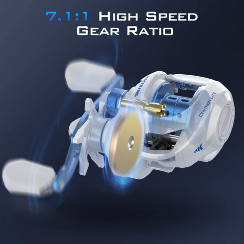 KastKing Centron Lite Baitcasting Fishing Reel, Lightweight, 7.6 OZ, 5 + 1 Ball Bearings