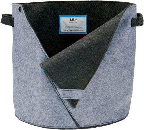 Barkbox Felt Storage Bin for Dog Toys - Long Lasting Organizer for Tennis Balls, Squeaker Toys, and More.
