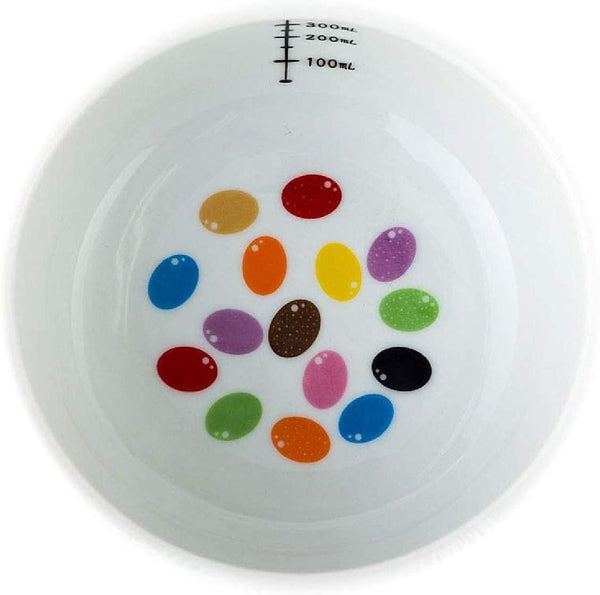 Necoichi Raised Cat Water Bowl, Elevated with Measurement Lines, Dishwasher & Microwave Safe, Jelly Bean, Regular