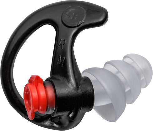 EP4 SureFire Sonic Defenders Plus Filtered Earplugs, Triple flanged Design, Reusable, Black, Medium