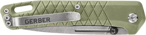 Gerber Gear Zilch Pocket Knife - Folding Knife with 3.1" Plain Edge Blade, EDC Gear, Lichen Green
