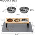 Upgraded Elevated Cat Bowls with Food Mat, 15° Tilted Stand Anti Vomiting Raised Dishes for Cats and Puppy