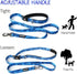 azuza Reflective Dog Collar and Leash Set, Blue Camo Padded Collar with Matching Clip Handle Leash for Small Dogs