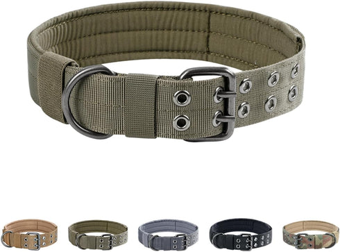 EXCELLENT ELITE SPANKER 1.5" Width Military Dog Collar - Adjustable Metal D Ring & Buckle Working Dog Collar (Ranger